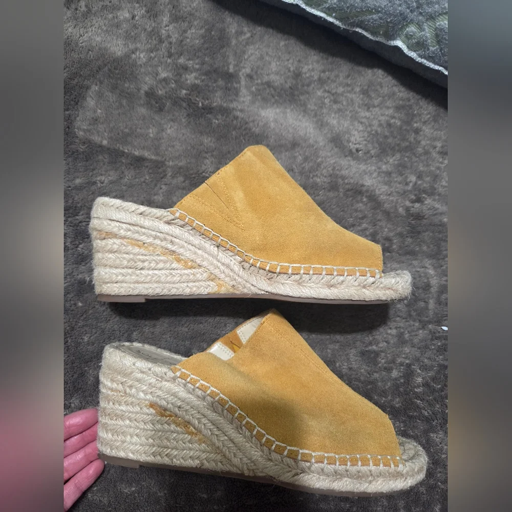 Sole Society Caleena Wedge Espadrille Camel Size 7.5 Boho Resortwear Summer